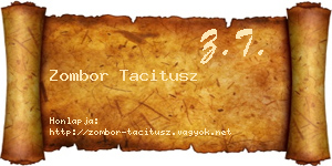 Zombor Tacitusz névjegykártya